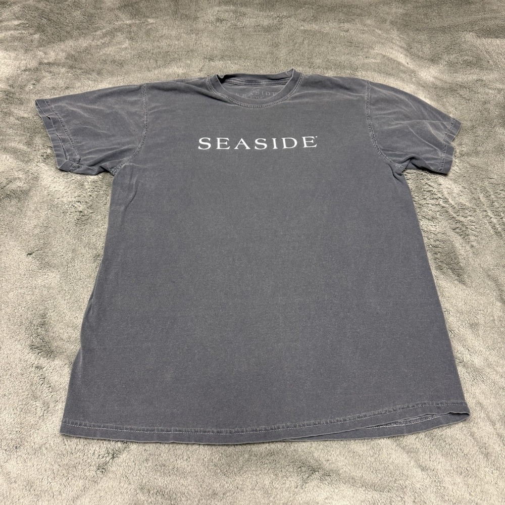 Seaside T-shirt Adult Medium Seaside Beach Florida Light Gray Cotton Tee Preppy